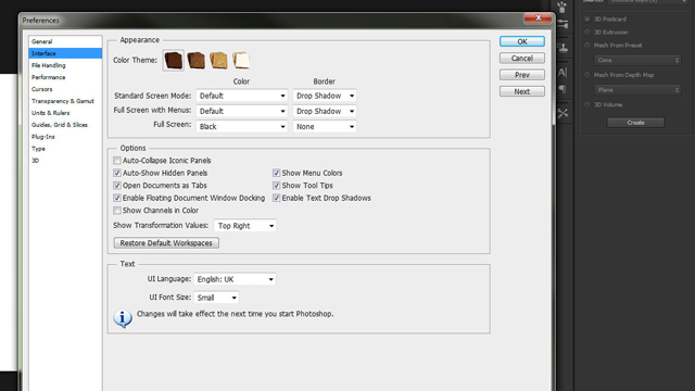 Interface Preference and Easter Egg in Photoshop CS6